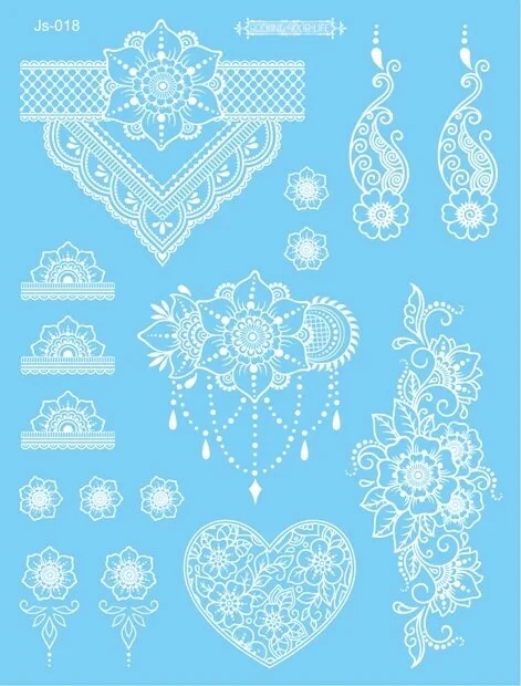 Sdrawing Creative Fake Temporary Tattoo Snowflake Star Moon Flower Butterfly Body Art Beauty Face Tattoo Makeup Sticker for Women