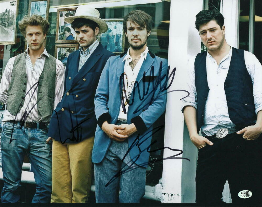 MUMFORD & SONS FULL BAND SIGNED AUTOGRAPH 11X14 Photo Poster painting -MARCUS, BEN, TED, WINSTON