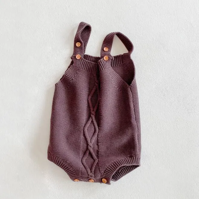 Autumn Baby Clothes Girls Rompers Loving Heart Baby Girl Lotus Leaf Knit Braces Rompers Baby Jumpsuit Baby Clothes