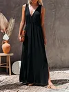 Solid Color Sleeveless Maxi Dress