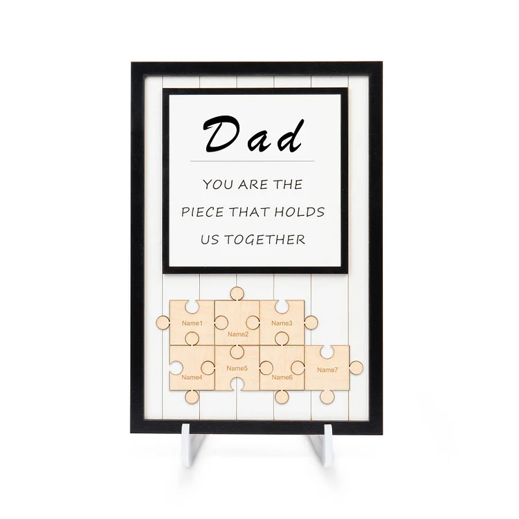 Dad Puzzle Sign Custom 7 Names Wooden Sign Family Gift for Dad