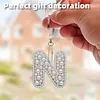 1Pcs Letter N DIY Pearl Art Keychain Ornaments Single-Sided Pendant