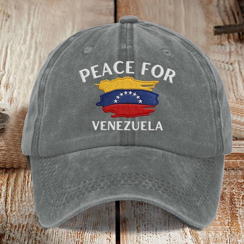 Unisex Casual Peace For Venezuela Vintage Washed Cotton Hat artswardrobe