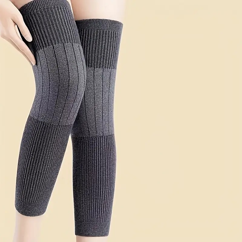 Unisex Winter Knit Plush Knee Braces Leg Warmer Men Women Thicken Knee Pads Sleeves Thermal Knee Warmers