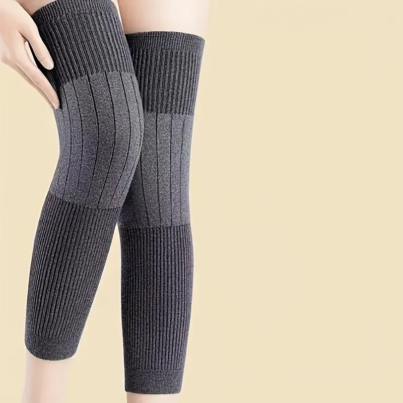 Unisex Winter Knit Plush Knee Braces Leg Warmer Men Women Thicken Knee Pads Sleeves Thermal Knee Warmers