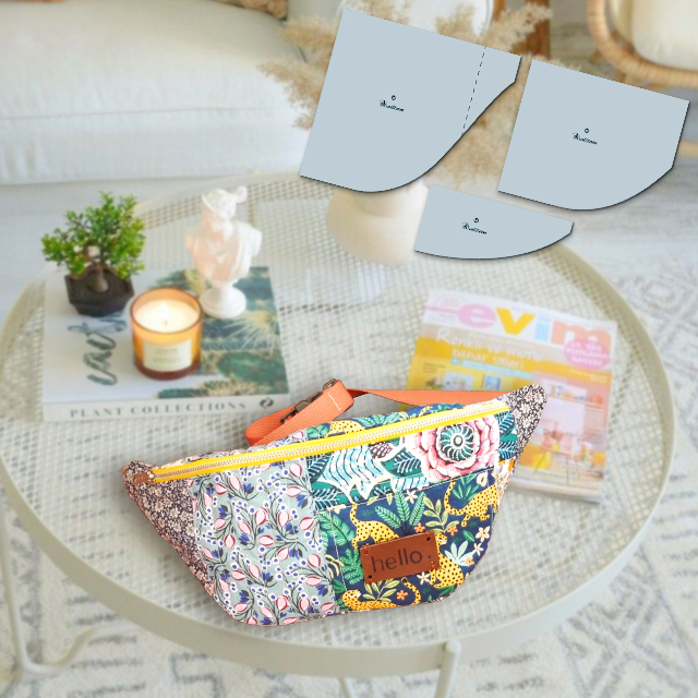 Fanny Pack Sewing Template & illustrated tutorial