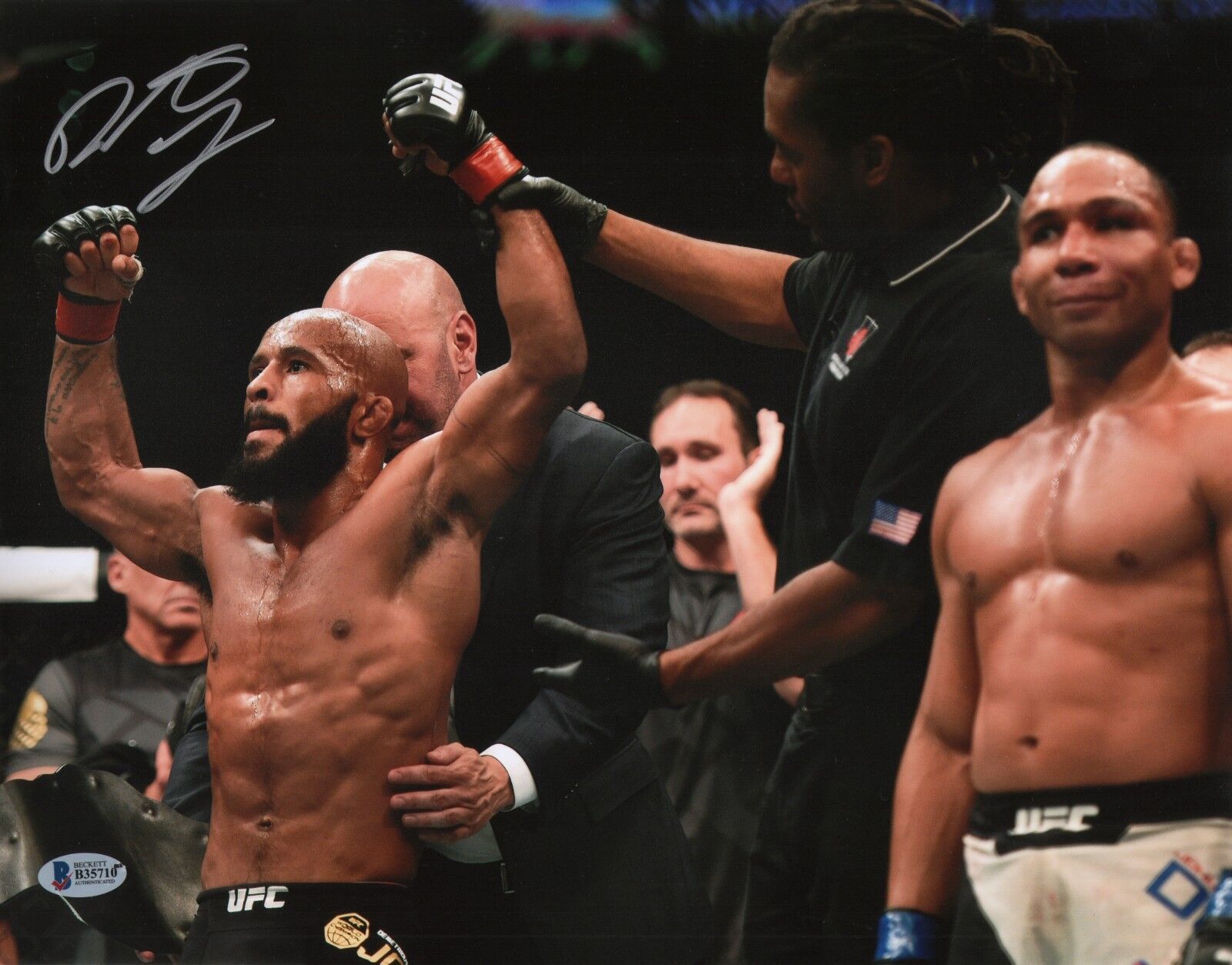 Demetrious Johnson Signed 11x14 Photo Poster painting BAS Beckett COA UFC 191 Picture Autograph