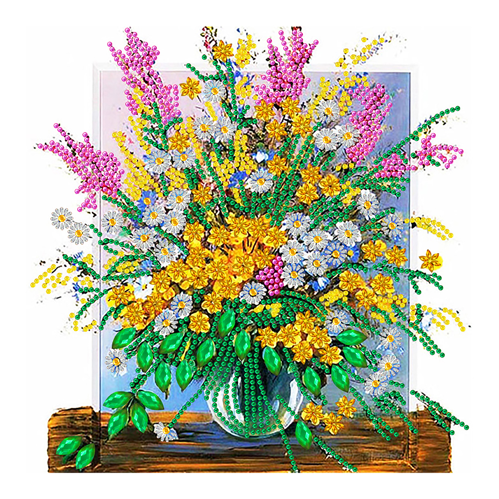 Colorful Vase 30*30CM(Canvas) Special Shaped Drill Diamond Painting gbfke