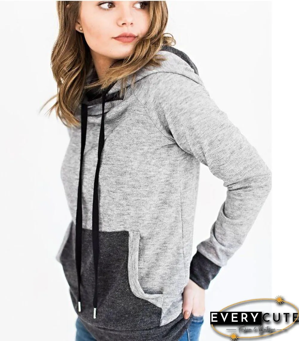 Hooded Stitching Sweatshirt