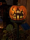 Resin Solar Halloween Pumpkin Garden Stake Light Solar Lights Garden Decor