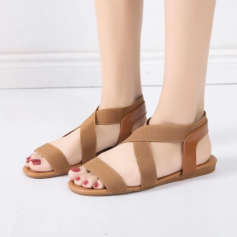 Women Sandals Flat With Shoes Bandage Bohemia Leisure Lady Sandals Peep-Toe Outdoor women's summer footwear Shoes