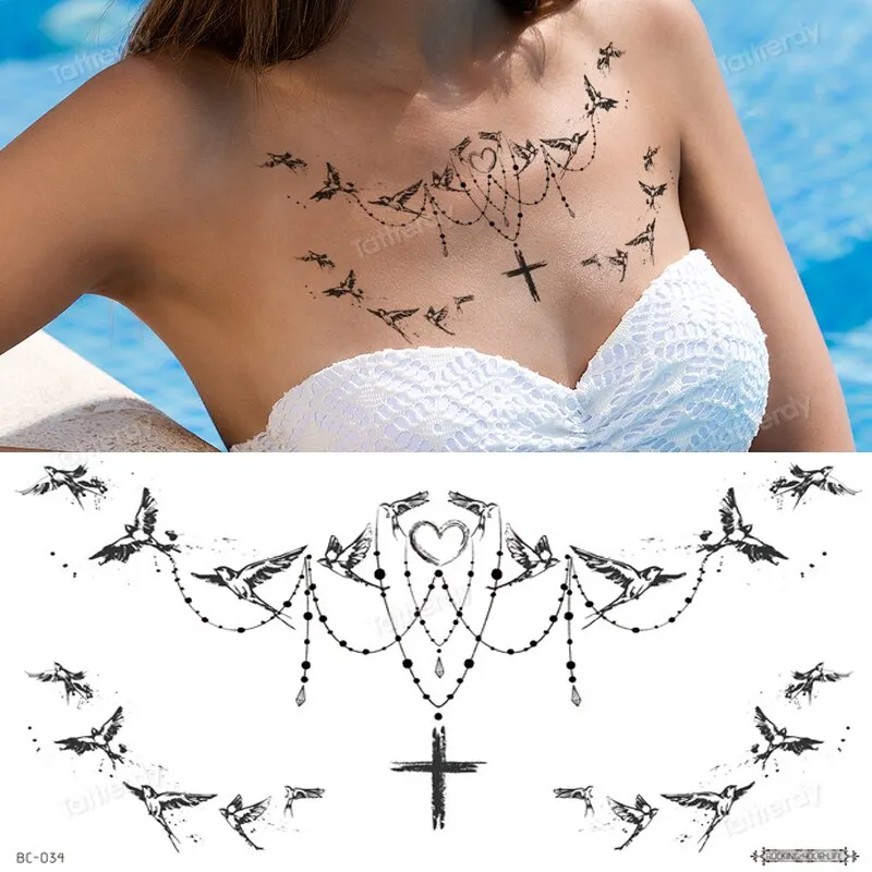 sexy tatoo stickers for girls body art belly stickers jewel tattoo mandala rose flower black henna tattoos breast chest decal