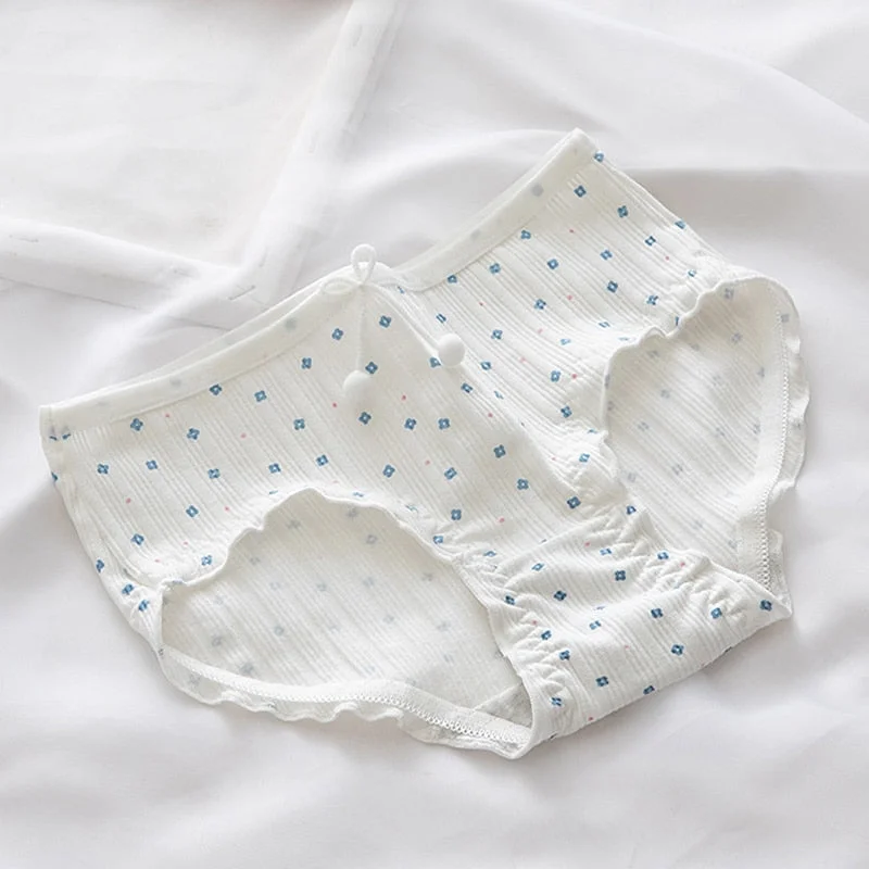 Women Cotton Underwear Sexy Lace Panties Mid Waist Thread Women's Underpants Cute Girl's Panties Seamless Soft Briefs Lingerie