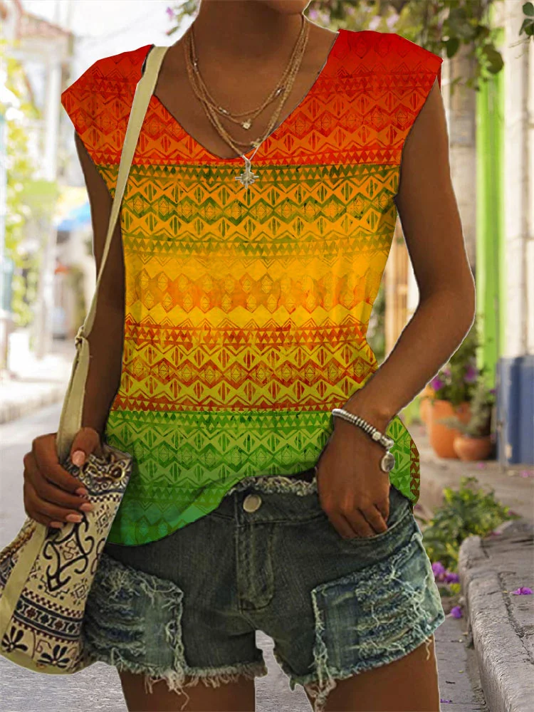 Ethnic Gradient Tank Top