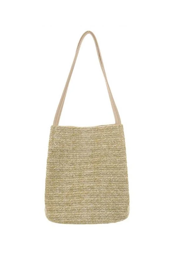 Woven Straw Beach Bag-elleschic