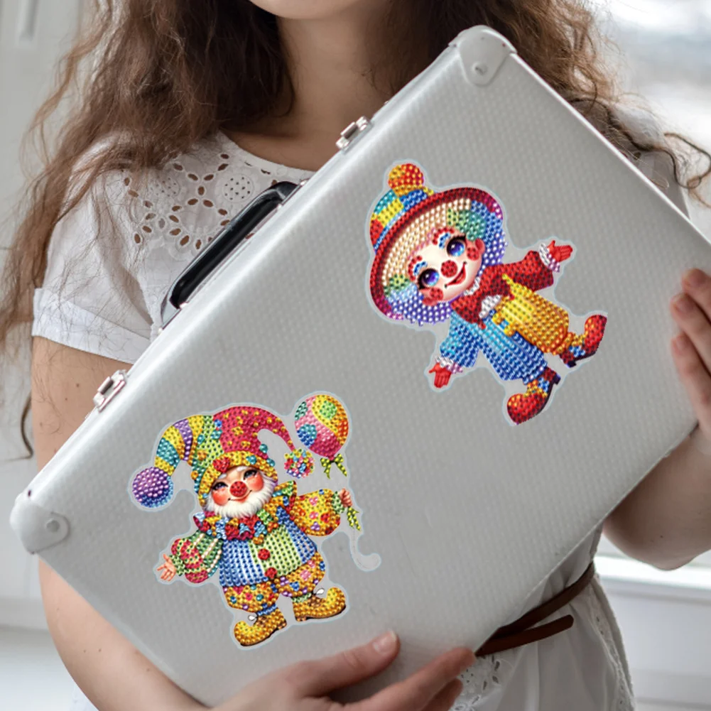8Pcs 5D Diamond Painting Sticker Kit Diamond Art Stickers for Adults (Circus)