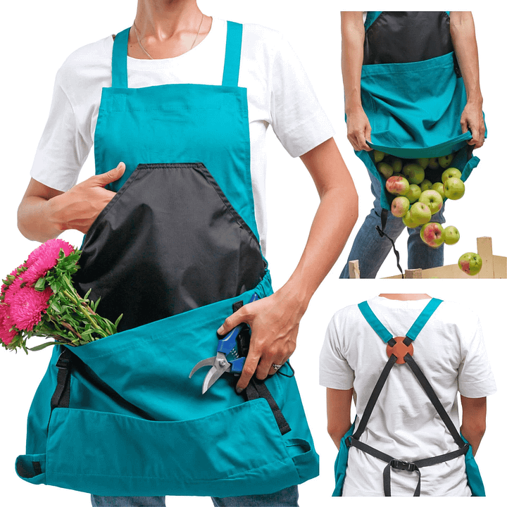 💖Mother's Day Hot Sale 49%OFF🌺Cross Back Gardening Apron With Deep Kangaroo Release Pockets