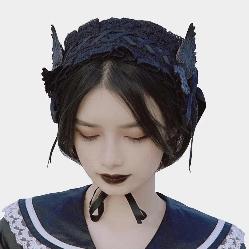 Crow Wings Lace Hair Band