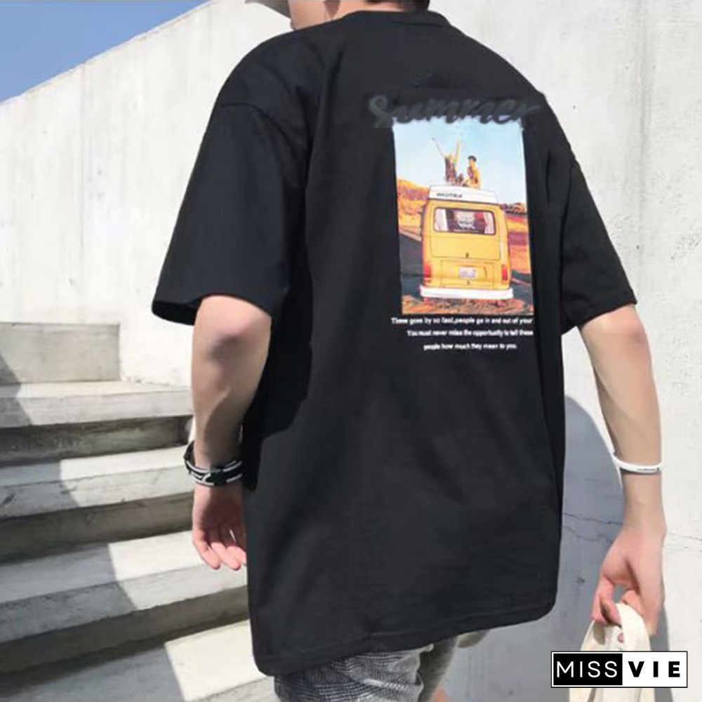 Summer Men's Casual Round Neck Printed T-Shirt