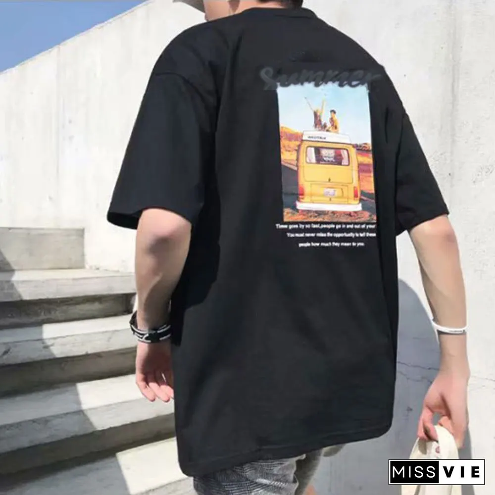 Summer Men's Casual Round Neck Printed T-Shirt