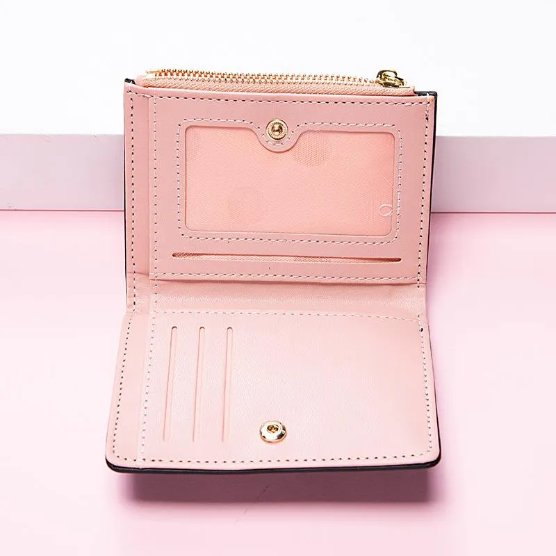 Fashion Women's Small Wallet Short Zipper Folding Stone Pattern Women's Wallet