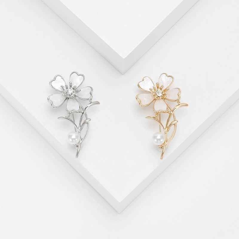 Elegant Minimalist Pin Flower Alloy Women's Brooches