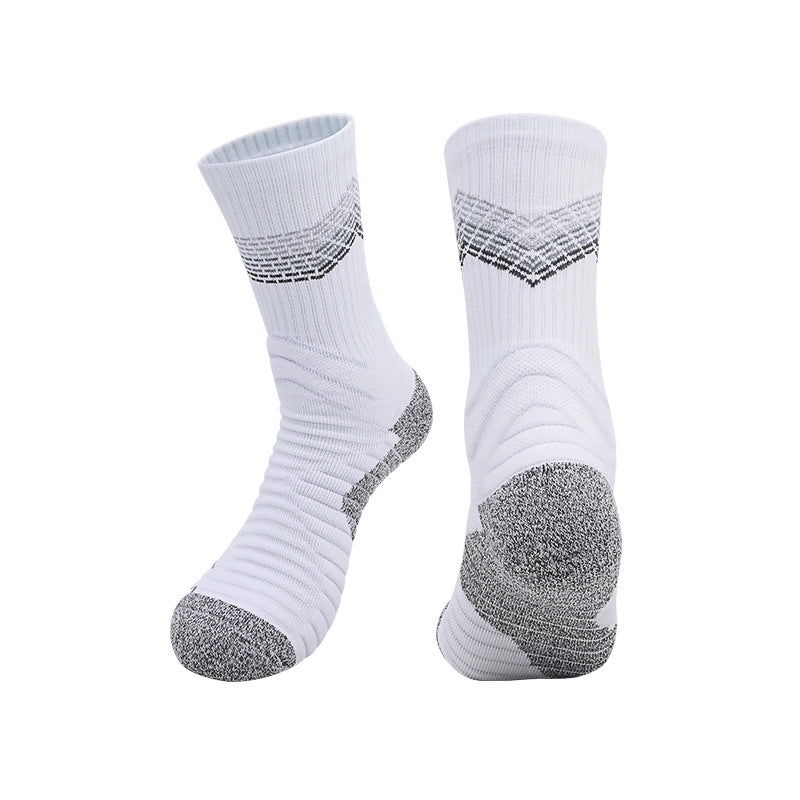 Elite Non-slip Basketball Stockings Practical Breathable Running Thickened Towel Bottom Mid-calf Socks Sweat-absorbent Sports Men And Women Socks