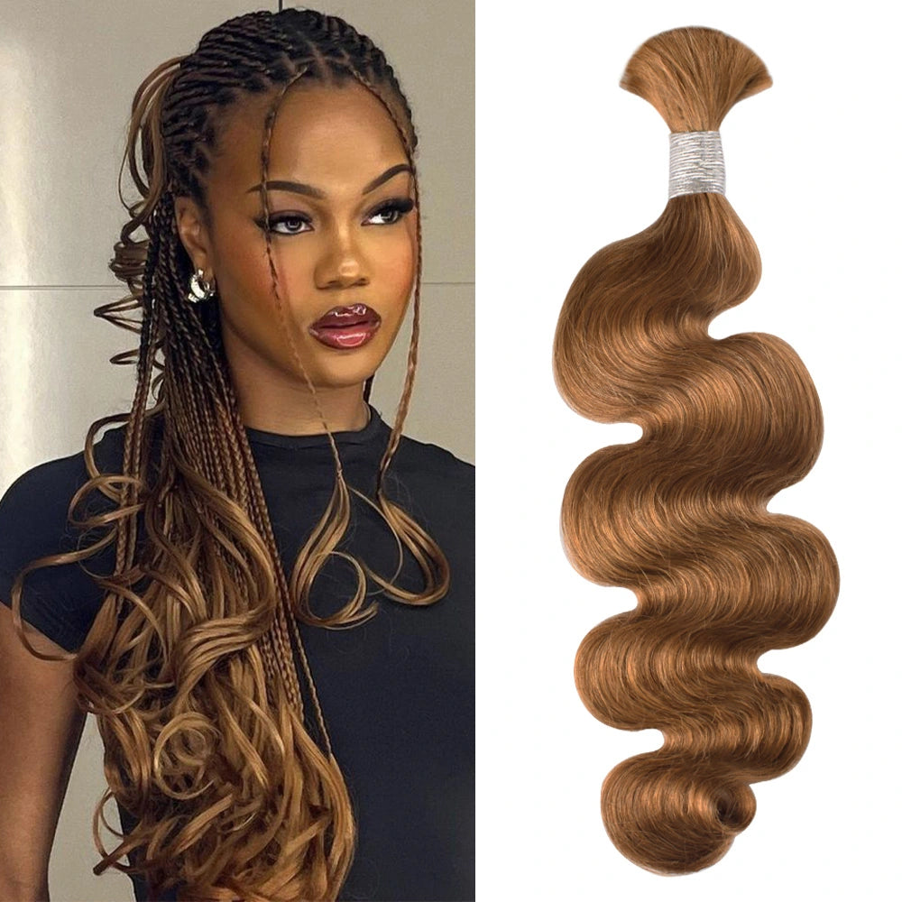 #30 Body Wave Hair Bulk | For Braiding | 100% Human Hair | BORUIHAIR