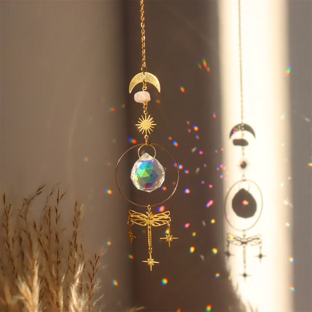 Crystal Wind Chime Prism Catchers Hanging Ornament Home Garden Decorations