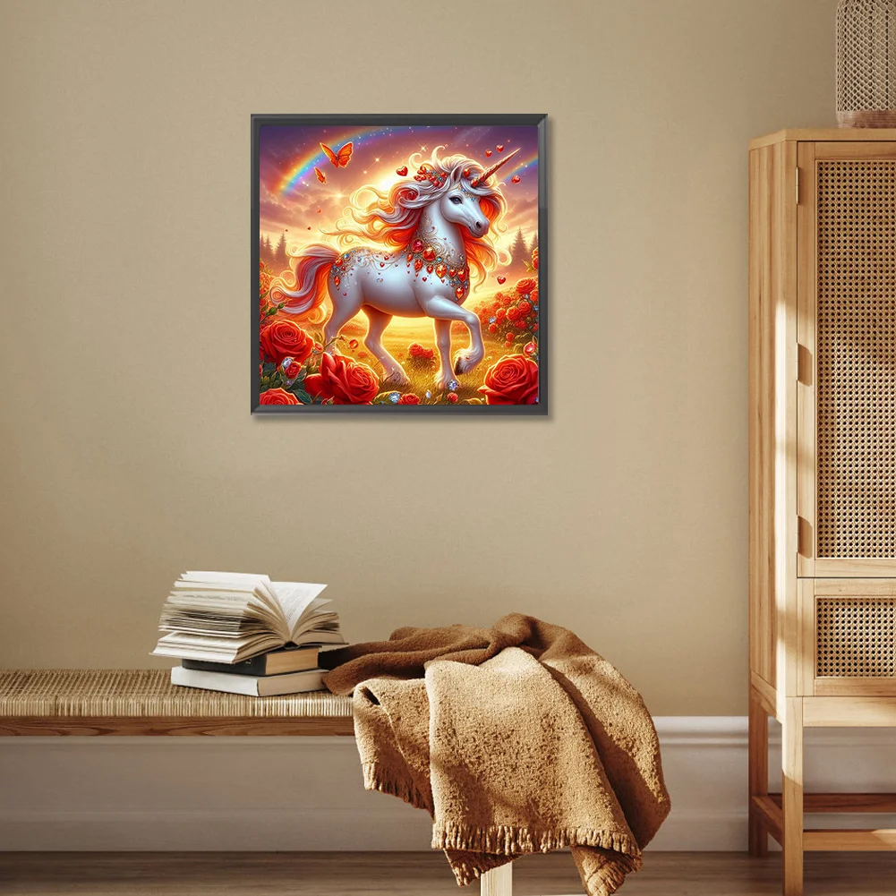 Full Round Diamond Painting 30*30cm - Unicorn