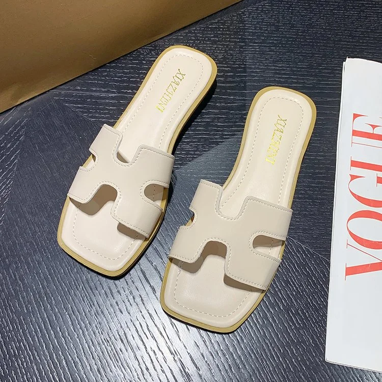 Brownm Brownm Xiangfeng Slippers Women's New Summer 2024 Summer Wears Low Heel With Skirt Temperament Women's Shoes