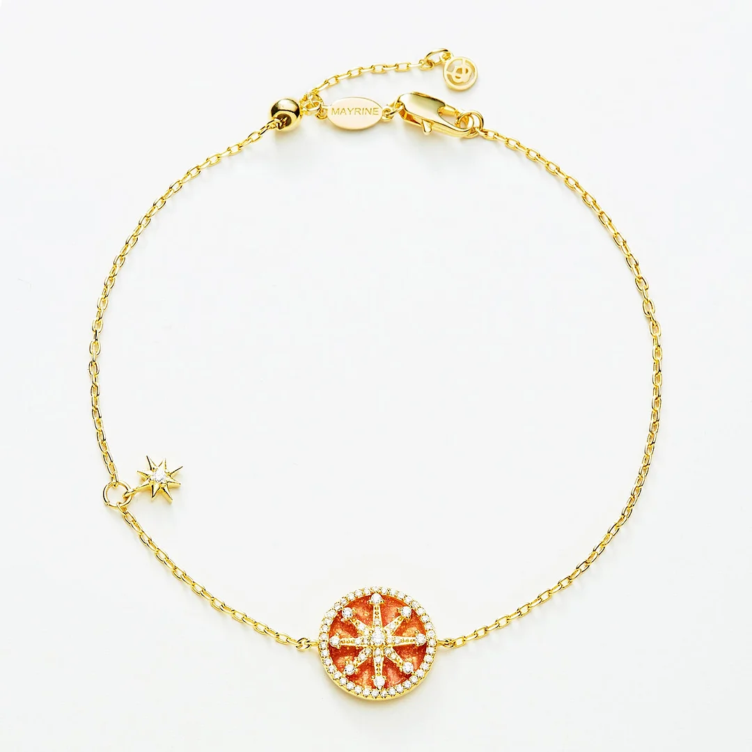 14K Gold "The Faith" Look For Stars Bracelet in Red