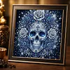 Partial Drill 5D Diamond Painting Kit Skull Abstract 30x30cm(Blue Skull)