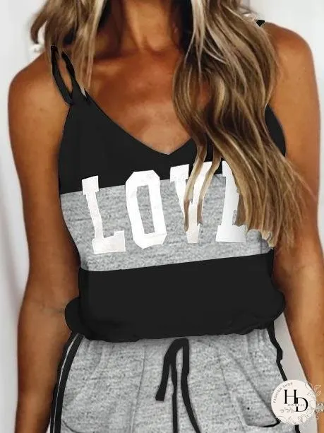 Casual Lace-up Letter Print Drawstring Dress for Women