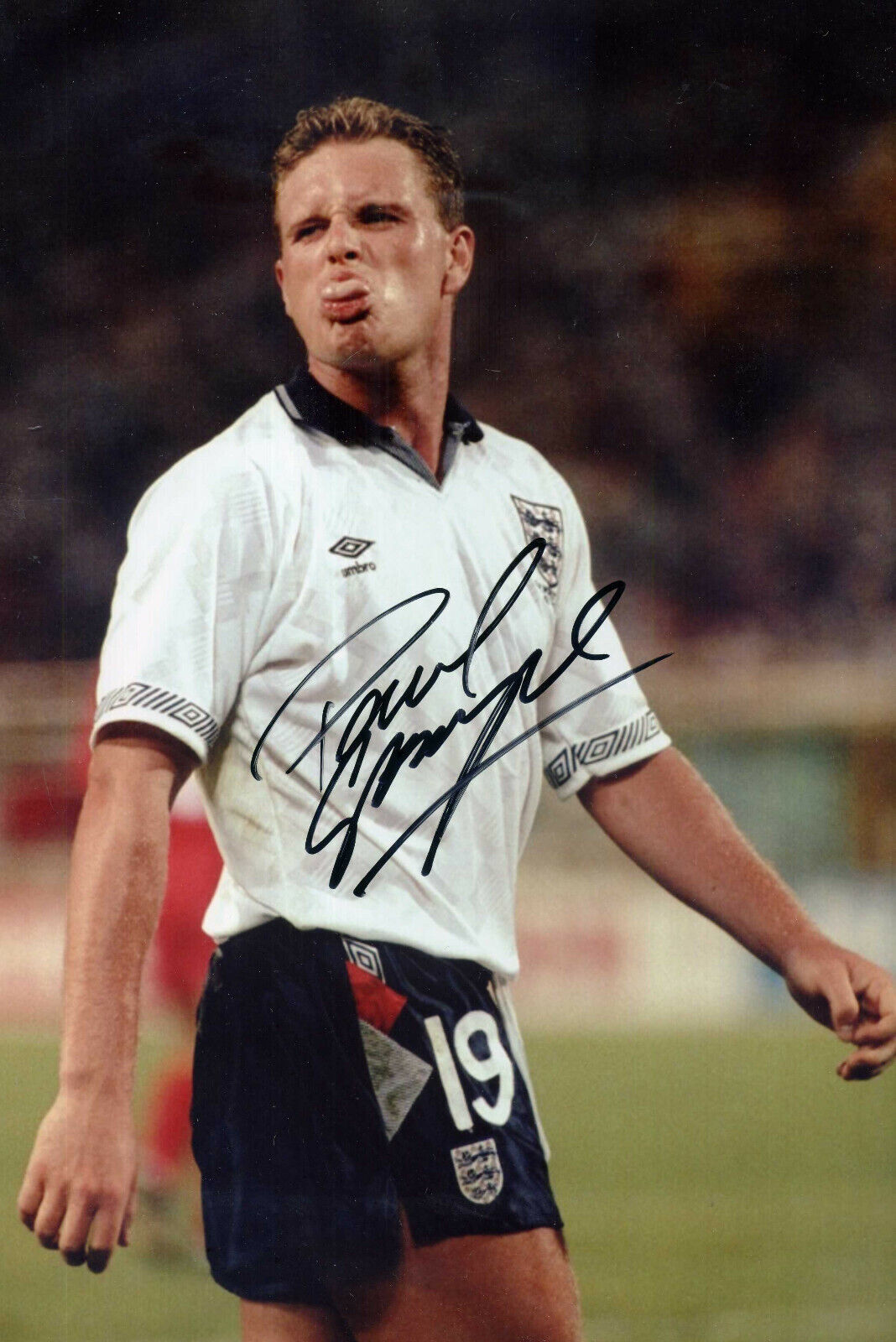 PAUL GASCOIGNE Signed Photo Poster paintinggraph - Newcastle / Tottenham & England - Preprint