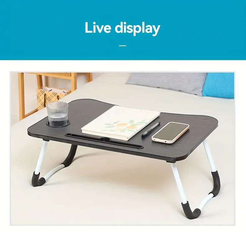 1pc Bed Folding Table, Desk, Laptop Table, Dining Table, Lazy Folding Small Table details 6