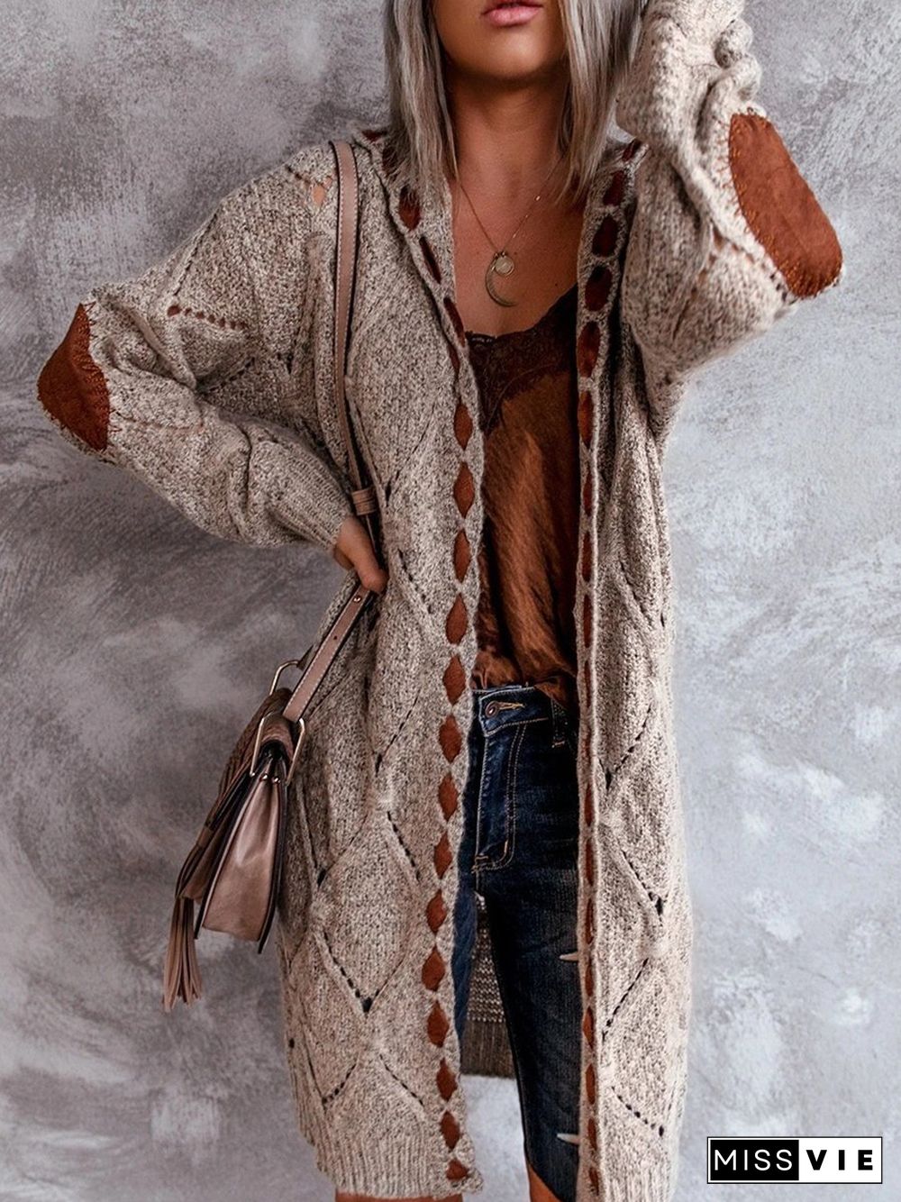 Hooded Knitted Cardigan P12363