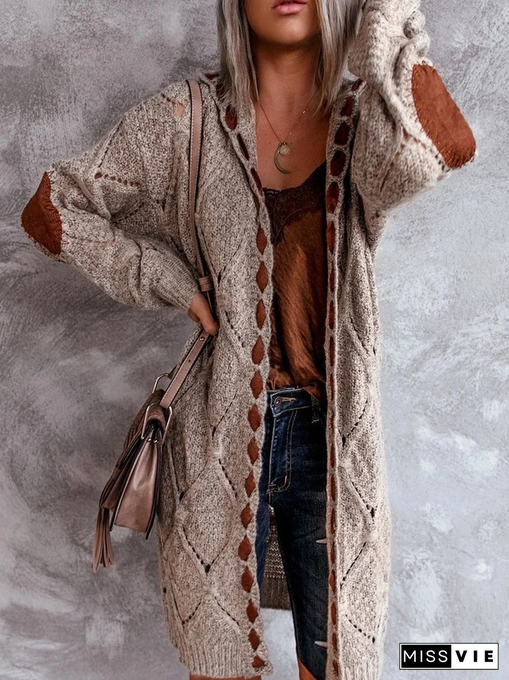 Hooded Knitted Cardigan P12363