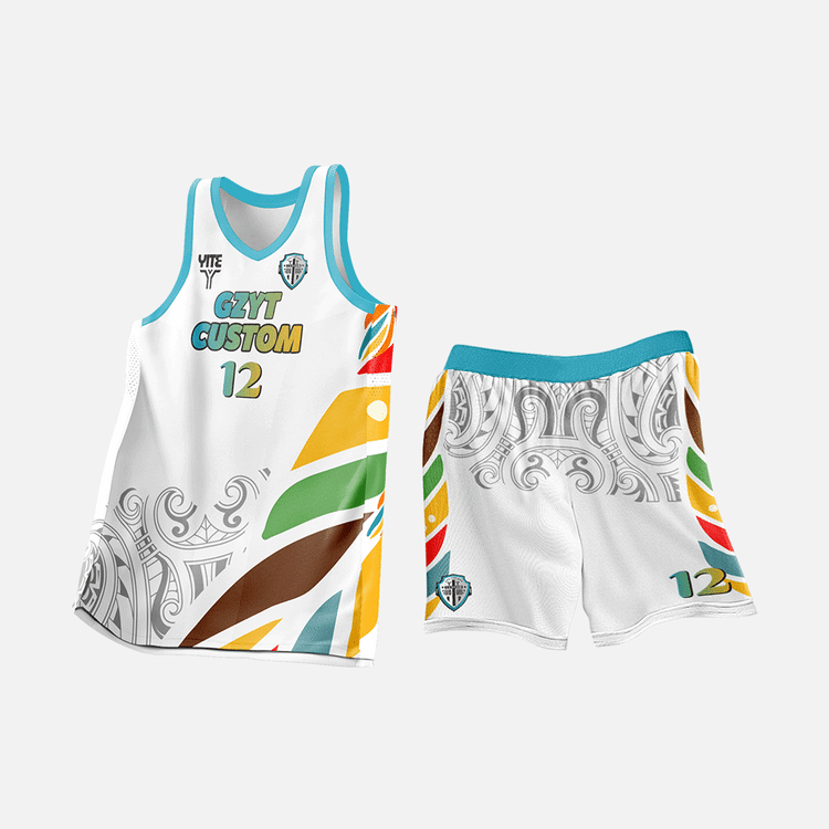 YITE | XL24-006- White And Blue Basketball Uniforms
