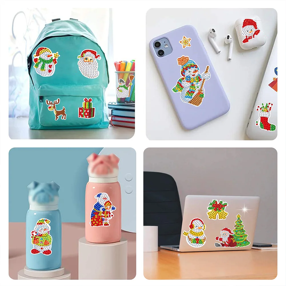 2pcs/a set Christmas Gem Art DIY Craft Kit Diamond Painting Sticker