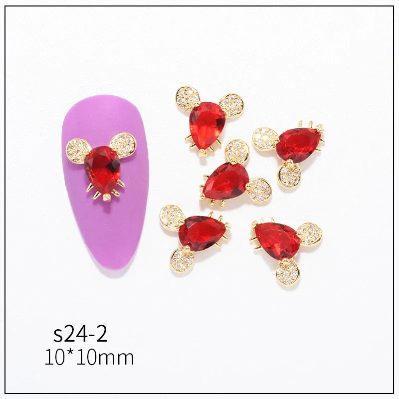 Nail Decoration Embellished Pendant Flash Drilling Chain Designs 5 Pcs/Set Metal With Zircon Rhinestones For Beauty Salons-Nail Inspo