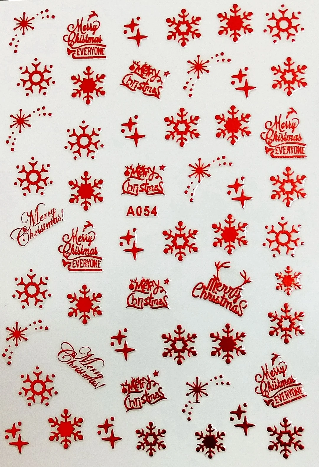 Merry Christmas 3D Elk Nail Art Decals Nail Sticker Manicure Red Laser Gold Silver White Snow Sticker for Nail Design Decoration-Nail Inspo