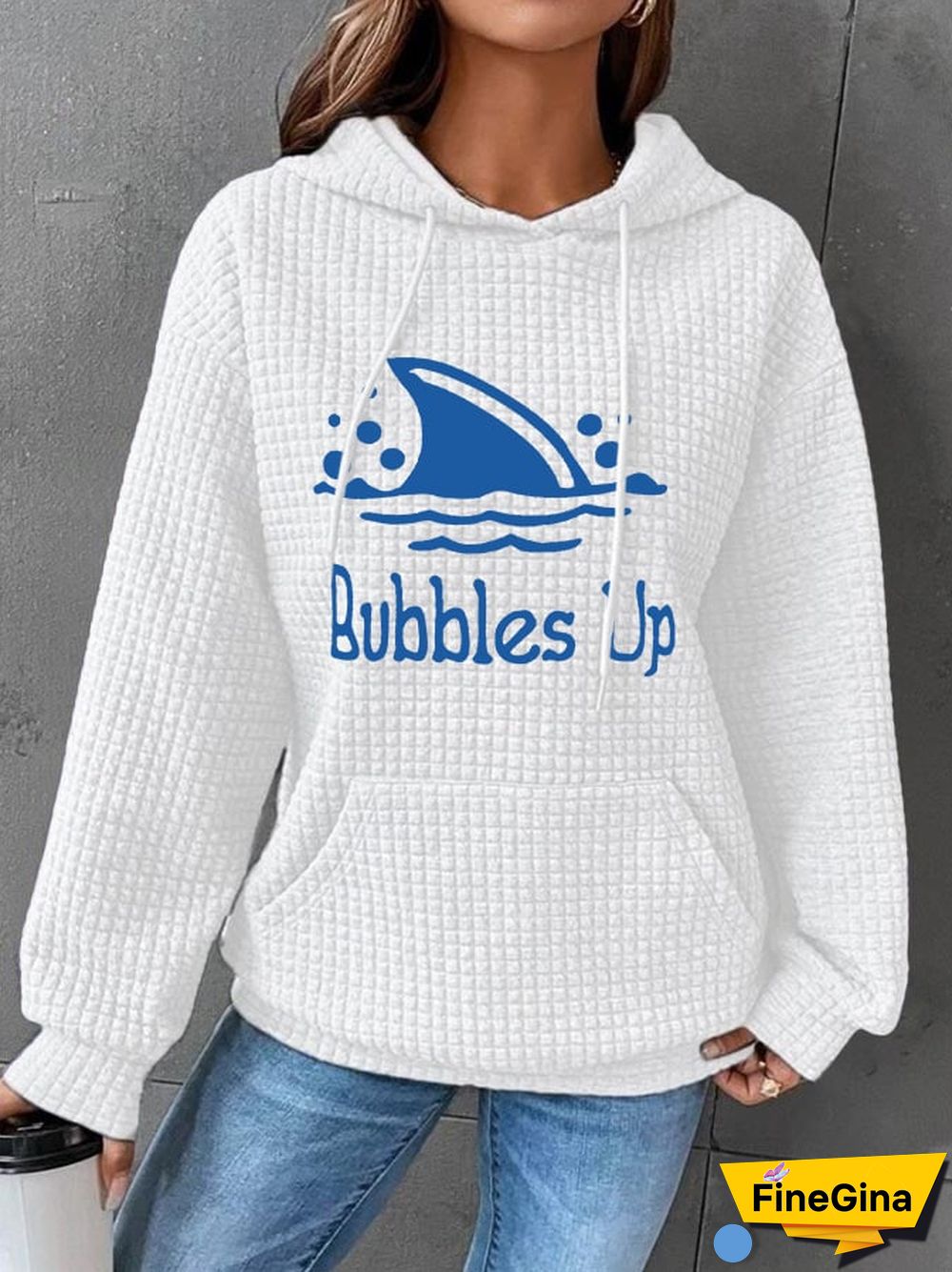 Women's Bubbles Up Jimmy Print Waffle Hoodie