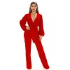 Women's Sequins Deep V-neck Long Sleeve Jumpsuit Trousers