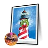 5D Kit Rhinestone DIY Wreath Lighthouse Full Round Drill Diamond Painting