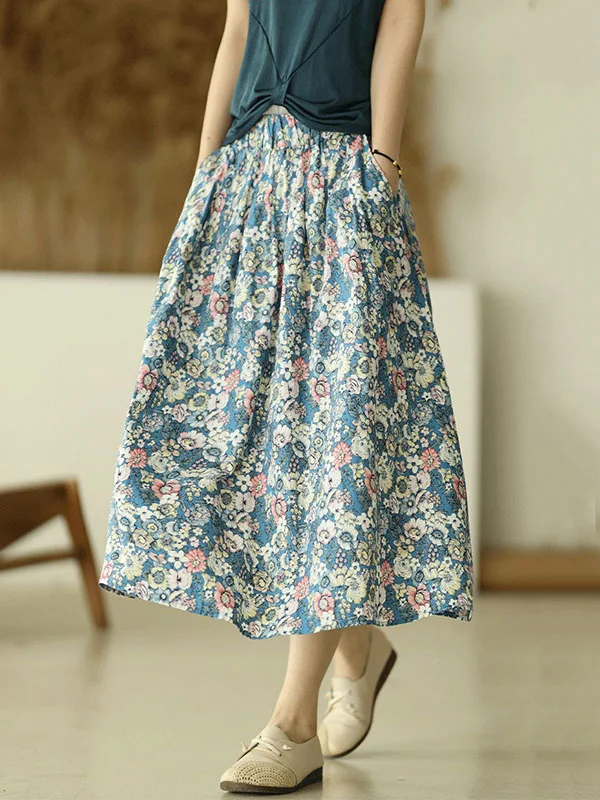 Original Floral A-Line Cotton-Blend Skirt