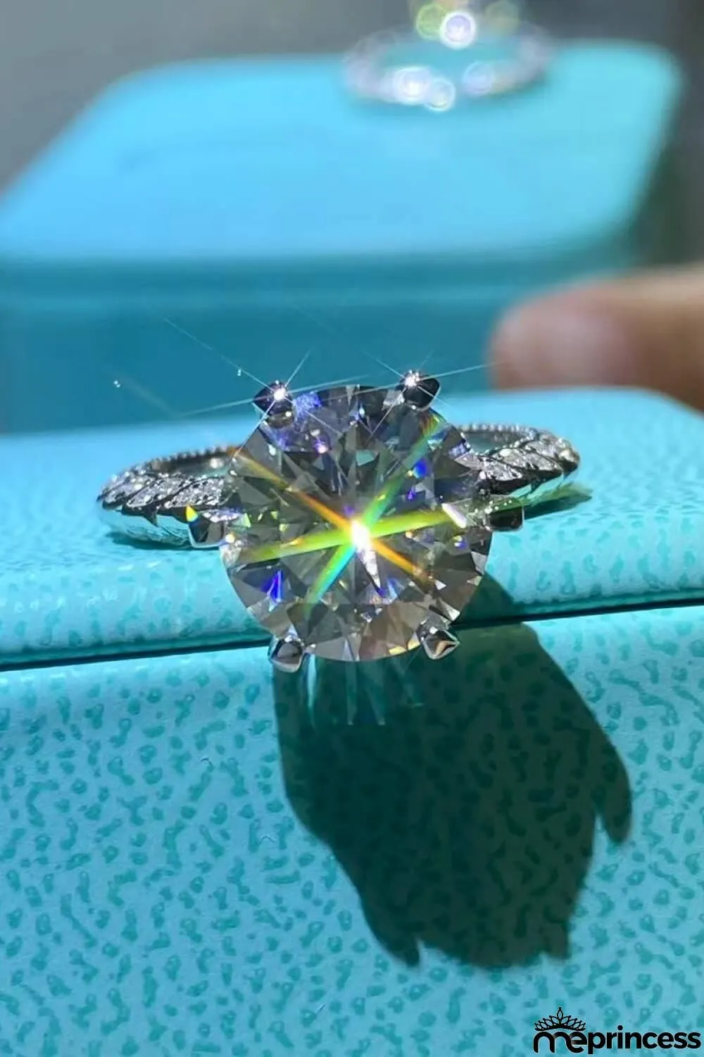 Forever Love Side Stone Moissanite Ring