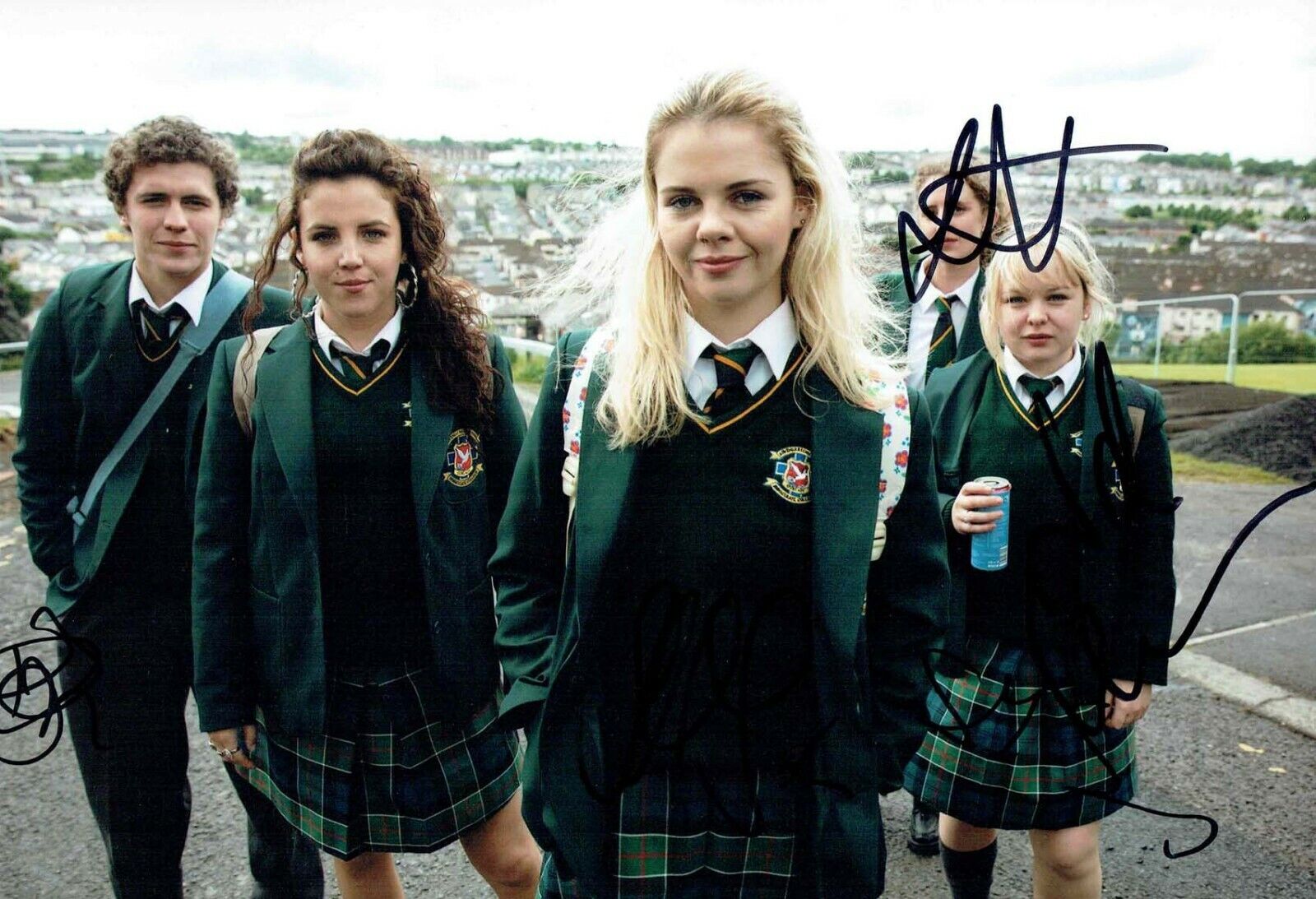 Derry Girls Cast SIGNED Autograph 12x8 Photo Poster painting 1 AFTAL COA TV Sitcom