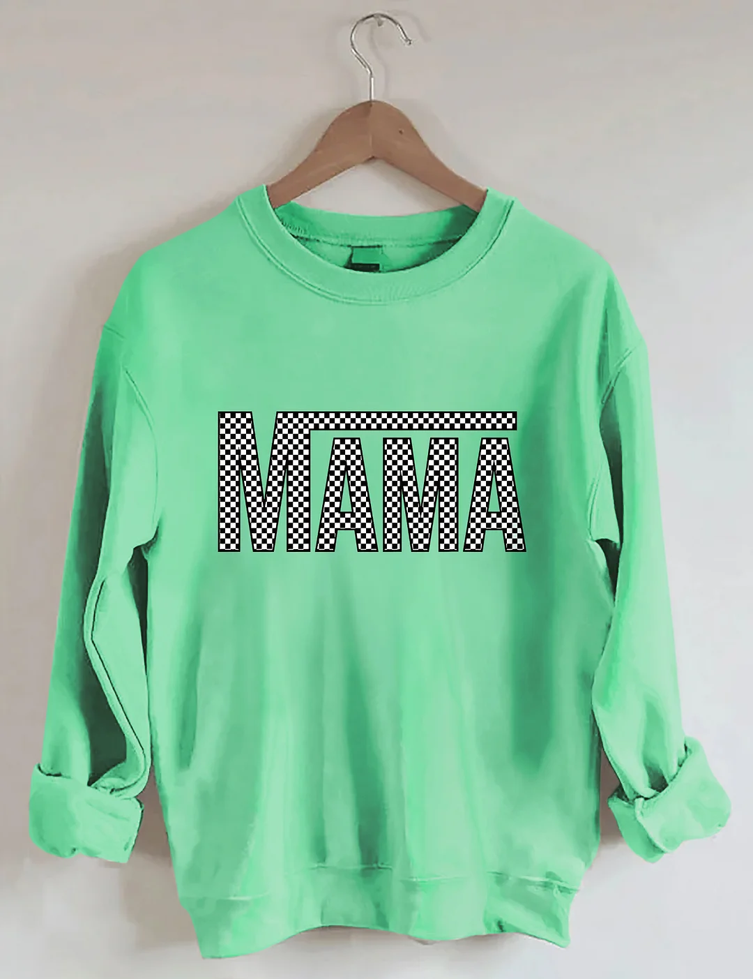 Checkered Retro Mama Sweatshirt 