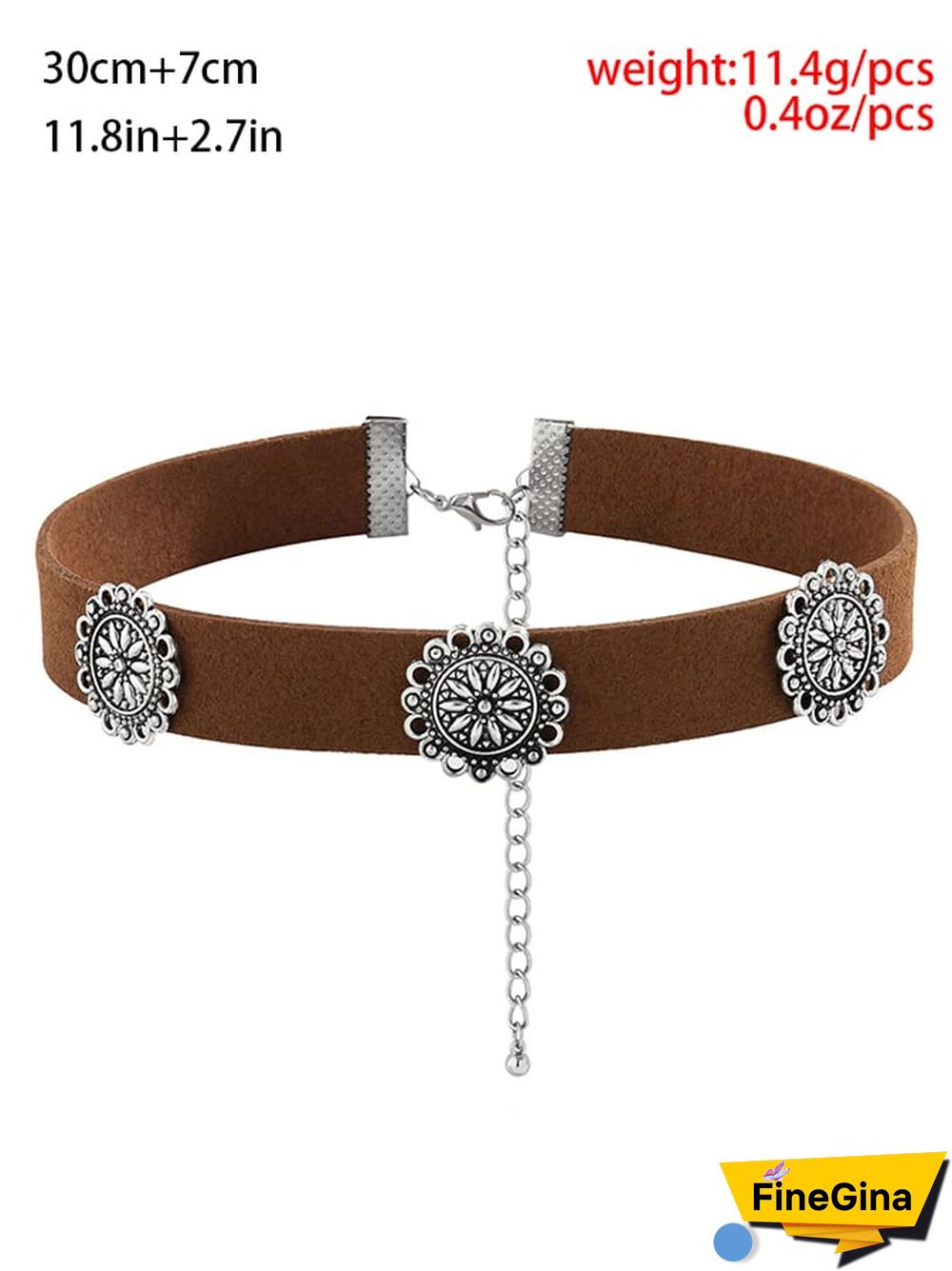 Vintage Ethnic Style Flannelette Three-dimensional Flower Plate Necklace